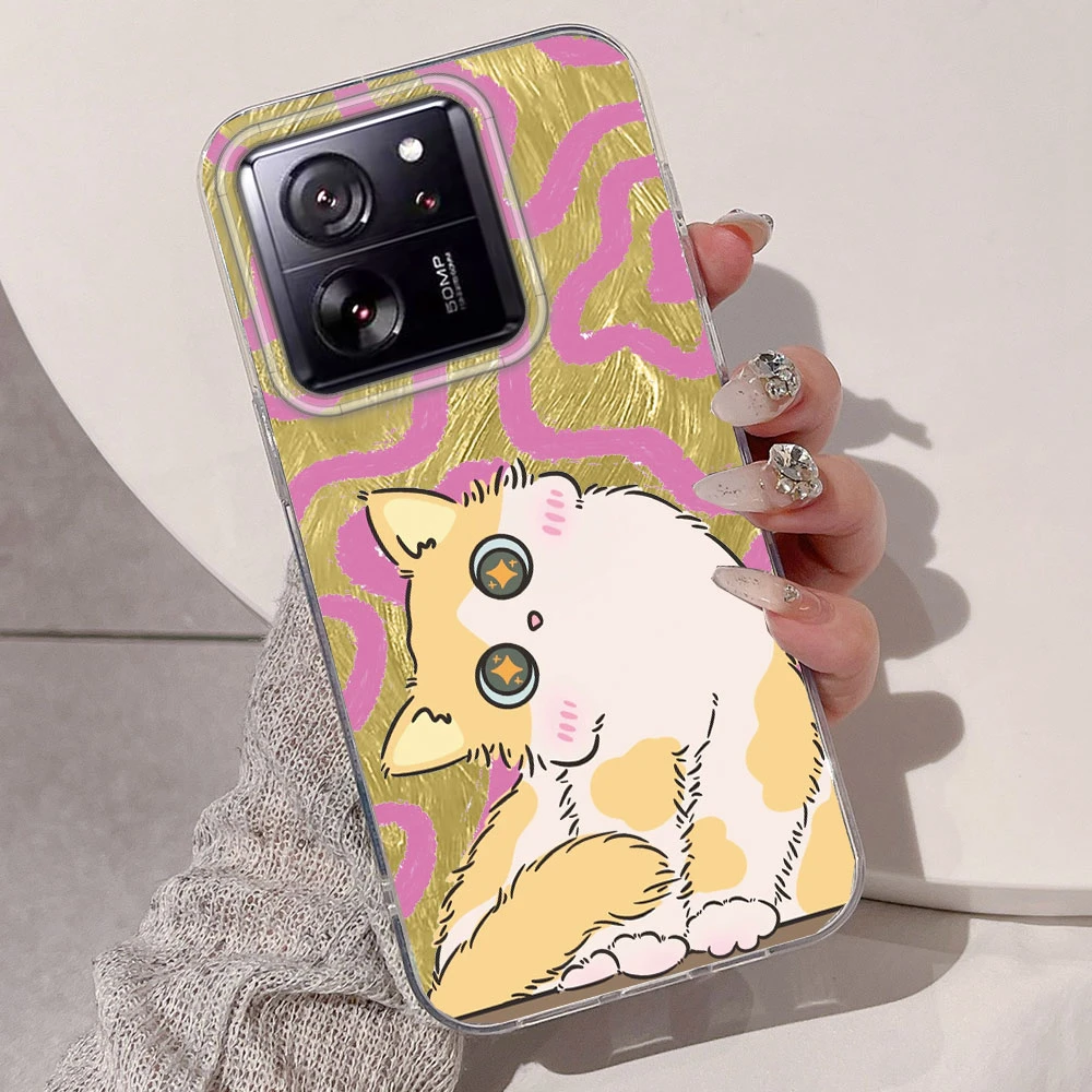Luxury Cartoon Black Cat Flower Phone Case Shell