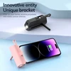 Mini portable mobile phone charger 5000mAh mobile power supply, built-in cable charging, built-in LED light, built-in bracket function, compact and compact, suitable for mobile phones, headphones, speakers 4