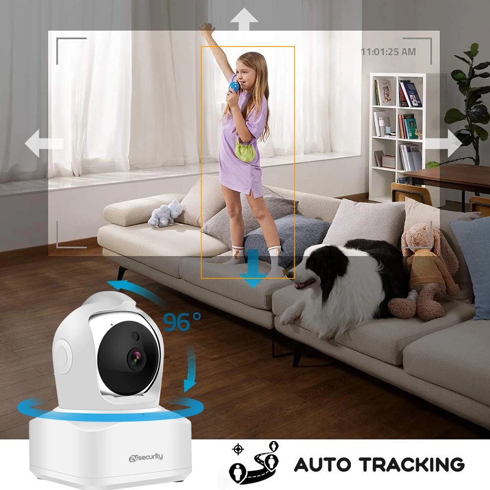 4MP WIFI IP Camera Indoor Smart Home CamHi APP Two-Way Audio 355 Degree Rotation Pan Tilt Wireless CCTV Camera With RJ45 Port 4