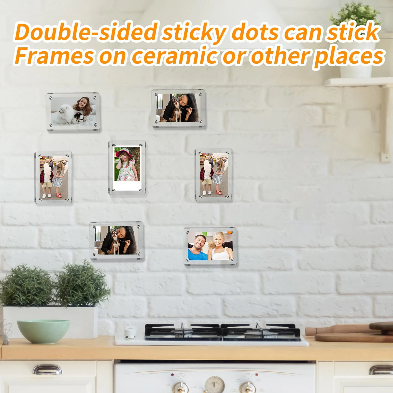 5 Packs Acrylic Fridge Magnetic Instax Frame 2.46x3.54 Inch Magnet Frame Refrigerator Double Sided Mini Picture Frames