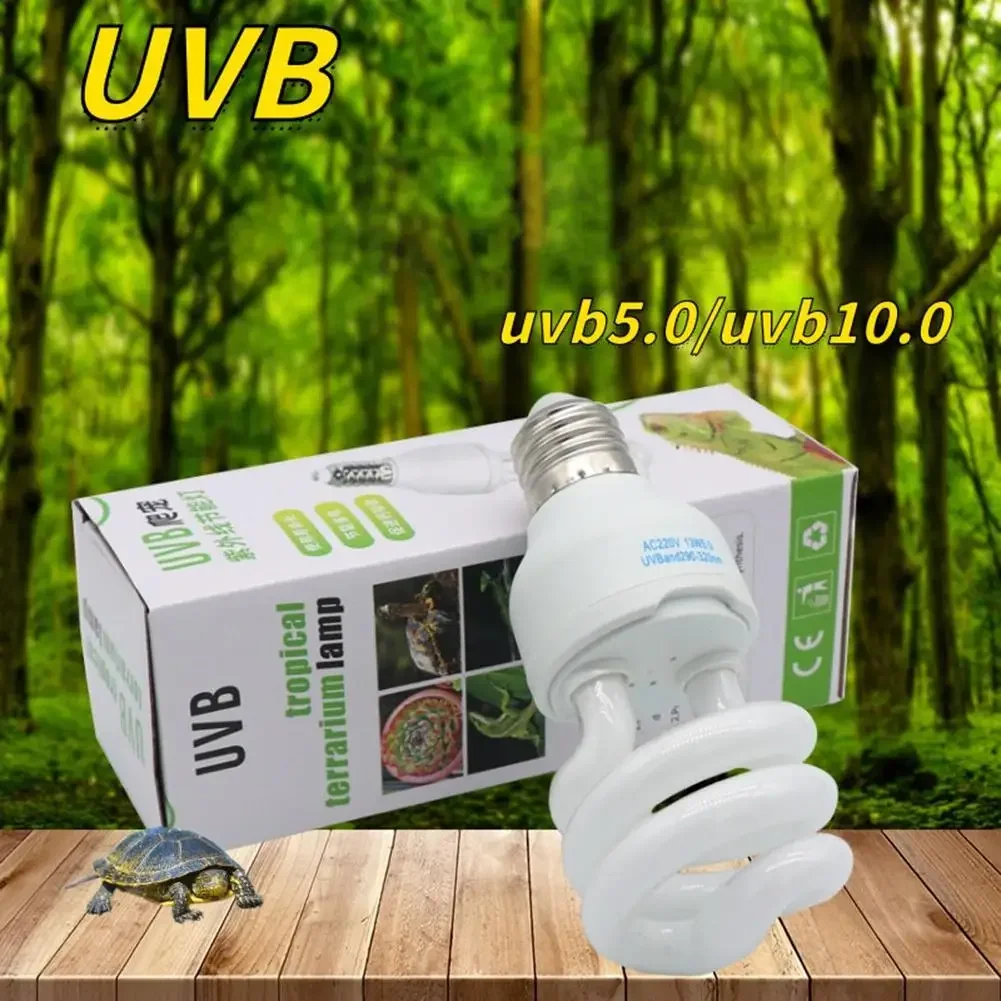 

UVB5.0 10.0 13W 26W Reptile Light Bulb UV Glow Lamp for Vivarium Terrarium Tortoise ES-E27 Energy Saving Lamps Dropshipping