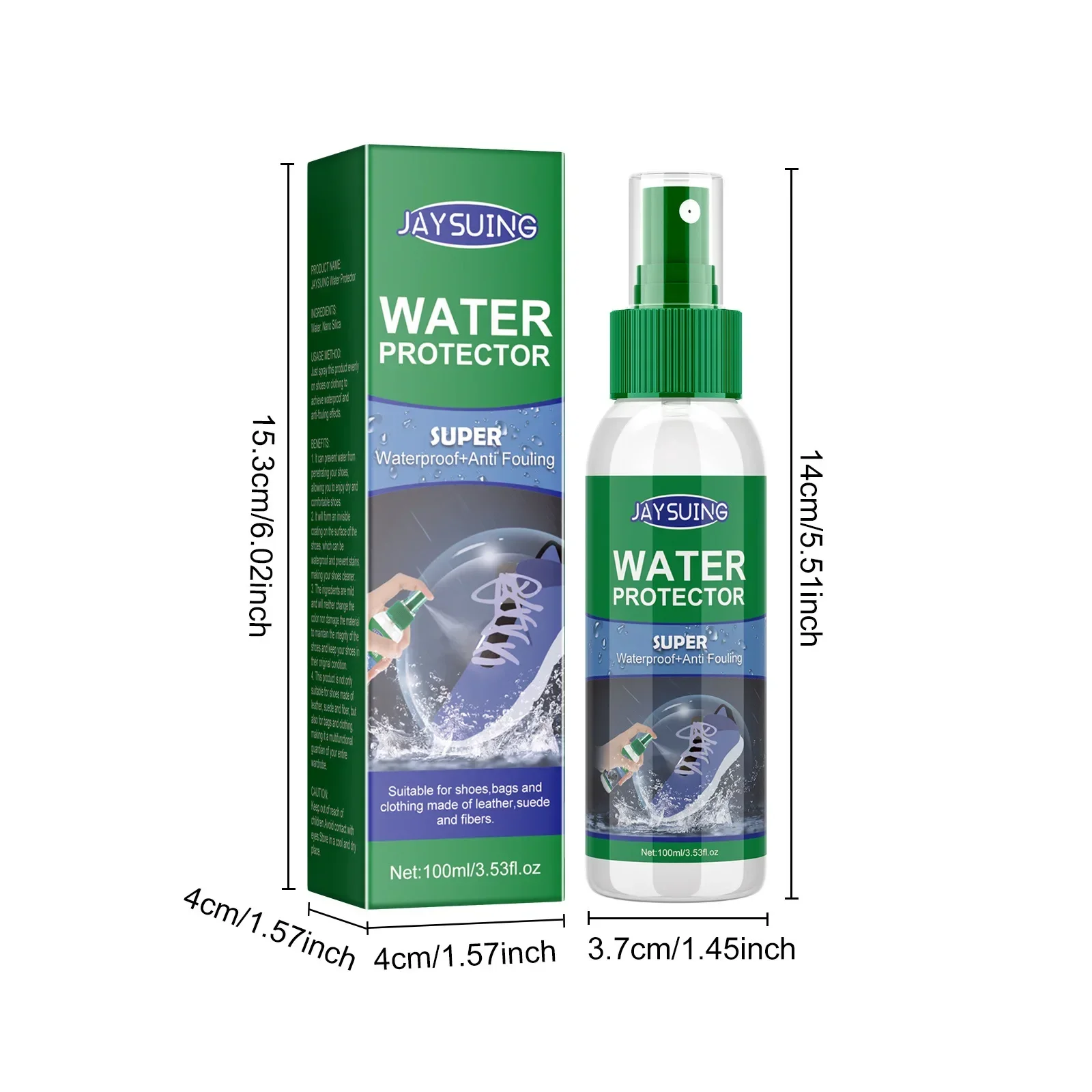 Footwear waterproof spray leather boots hydrophobic cleaning anti-stains and grime odorless portable spray sneakers