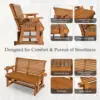 Patio Glider with Cup Holders, High Roll Back and Deep Contoured Seat,Heavy Duty 800 Lb (Cedar Tone, 2-Seater)  furniture 5