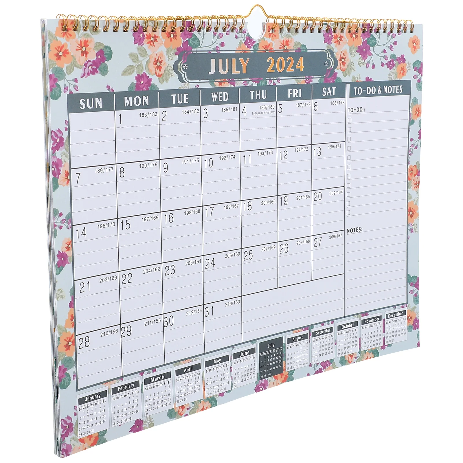 Wall Calendar Wall Hanging Decorative Wall Calendar Spiral Binding Calendar for Decorate Home Schedule Office