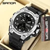 SANDA 739 Electronic Watch For Man Luxury Dual Countdown Stopwatch Waterproof Sport Digital Luminous Japanese Original Battery 4