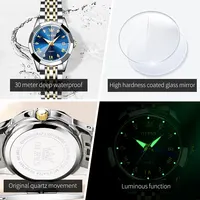 OLEVS-Montre-bracelet à quartz étanche en acier inoxydable pour femme, montre-bracelet en diamant, miroir losange élégant, marque supérieure, originale 4