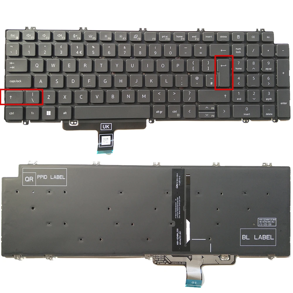 

UK Backlit Keyboard for Dell Latitude 5520 5521, Precision 3560 3561 0N7N16 0T6FVY 0NCC1H PK133MM2B15 DLM20F9