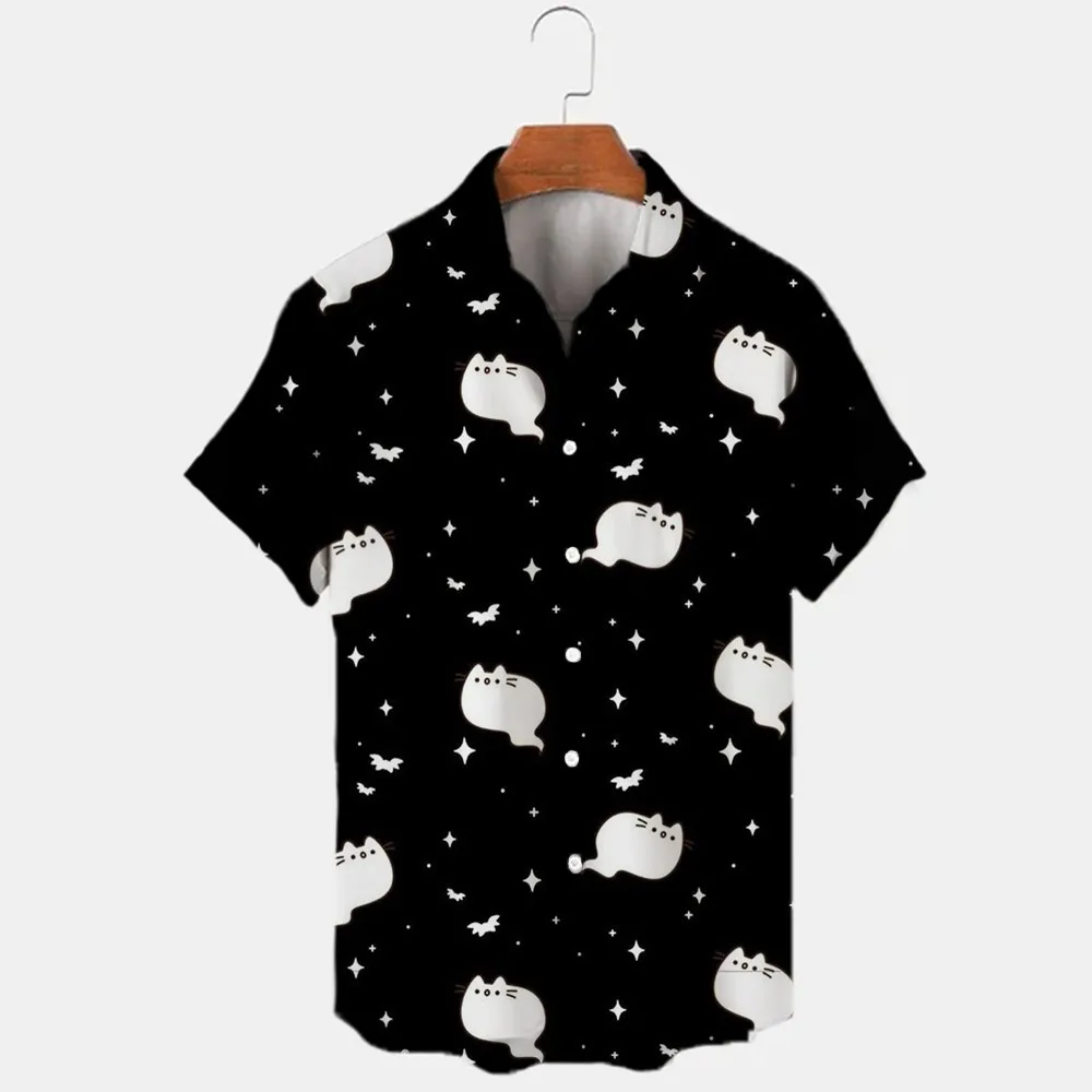 Summer Miniso Printed Short Sleeve Street Shirts Women's Party Wear Boys Girls Y2k Street Tops Disney Halloween Mickey Minnie