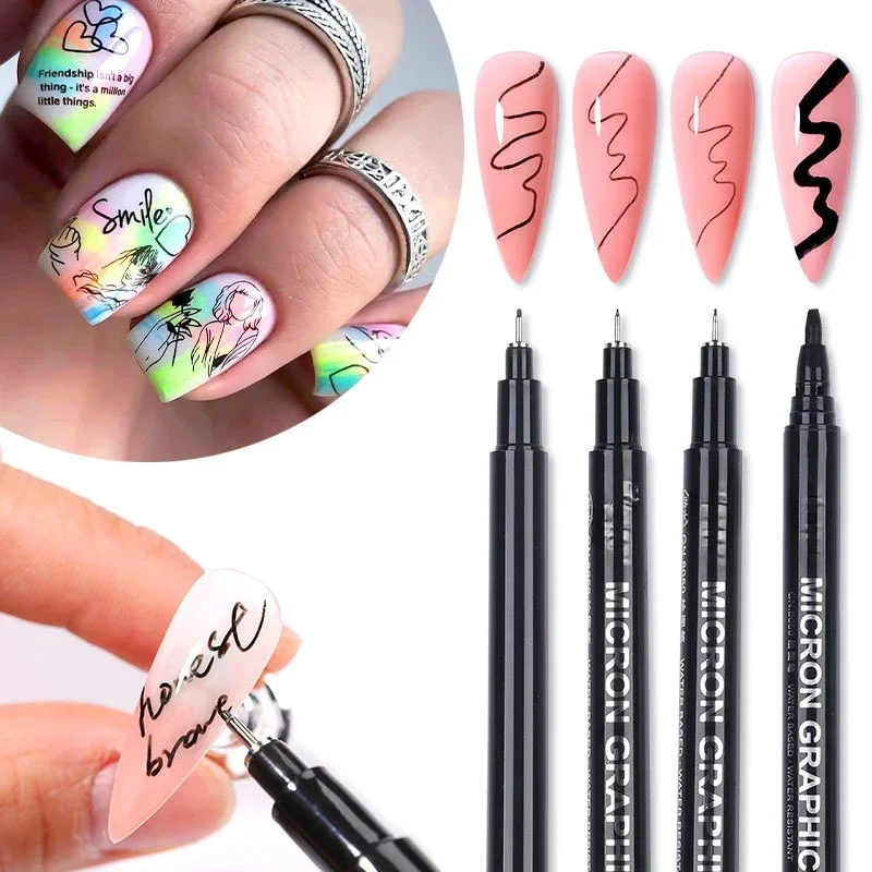Nail Art Paintbrush With Ultra-fine Drawing Lines Edges Quick Drying Waterproof Acrylic Marker Pen Graffiti Pen Nail Tools 2