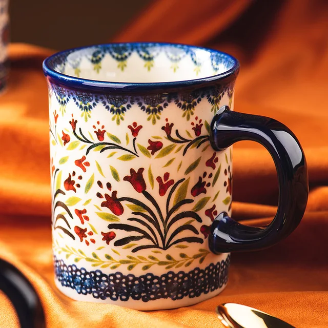 Vintage Floral Ceramic Coffee Mug 4