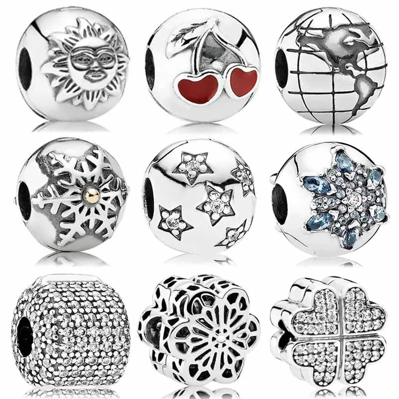 

Original Petals Of Love Magic Sky Globe Twinkle Star Clip Charm Bead Fit Pan 925 Sterling Silver Bracelet Jewelry