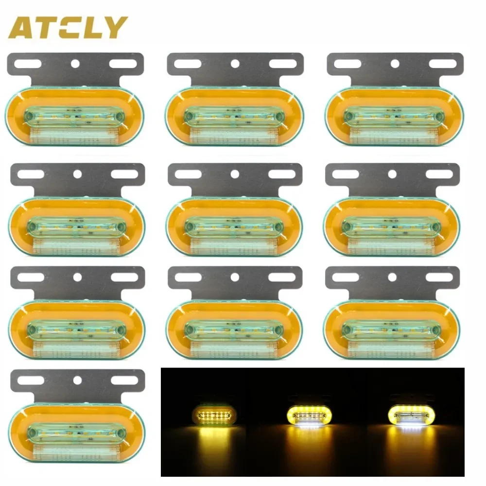 

10pcs 12V 24V 24 LED Car Side Marker Lights External Tail Warning Light Signal Indicator Lamp 3 Modes Truck Trailer Lorry