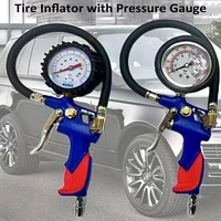 Tire Inflator with Pressure Gauge Mechanical Pointer Tire Pressure Gauge Strong Wear Resistance Easy to Use  for Car Truck 2