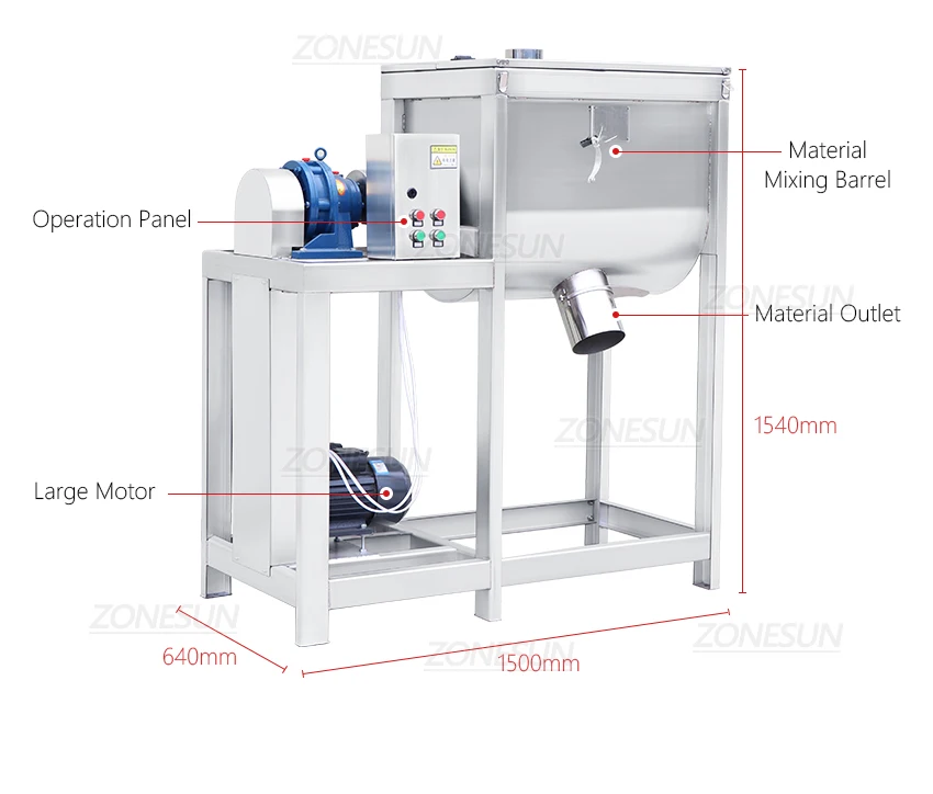 ZONESUN ZS-BM200 Large Capacity Powder Granule Mixing Machine