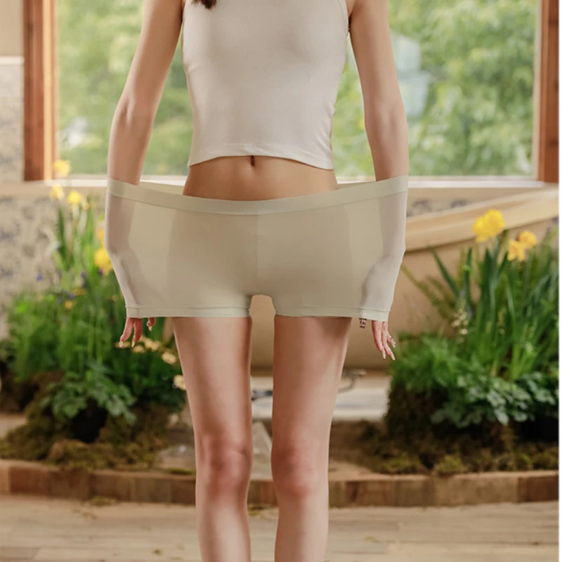 High Elastic Safety Pants Liner Slip Traceless Under Skirt Summer Thin One Size Silk Antibacterial Women's Breathable Underwear