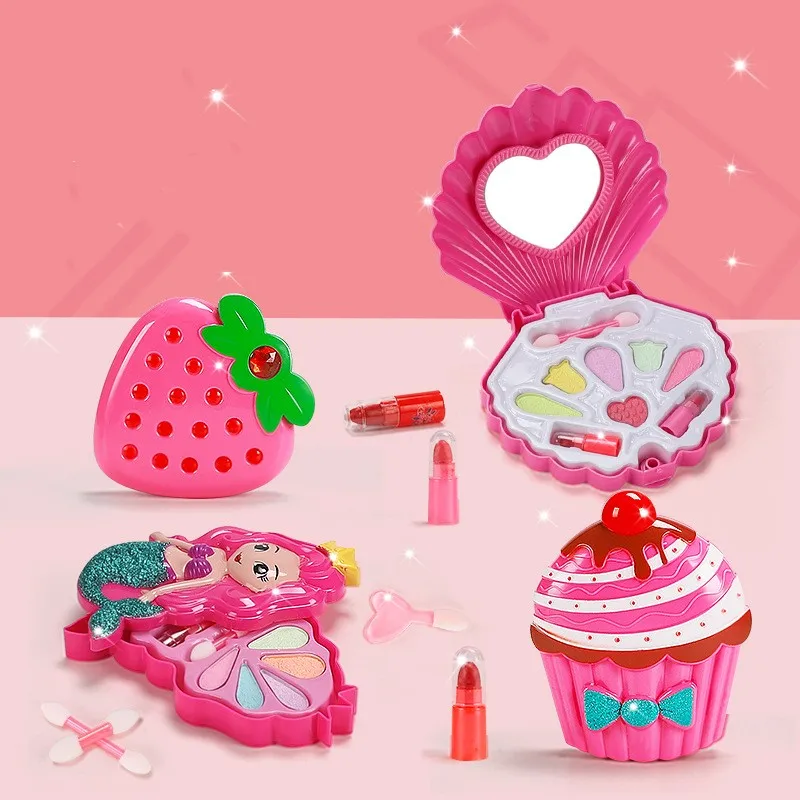 Simulation Girl Pretend Princess Makeup Toys Play House Children's Cosmetics Lipstick Eyeshadow Set For Kids Party Cosplay Game