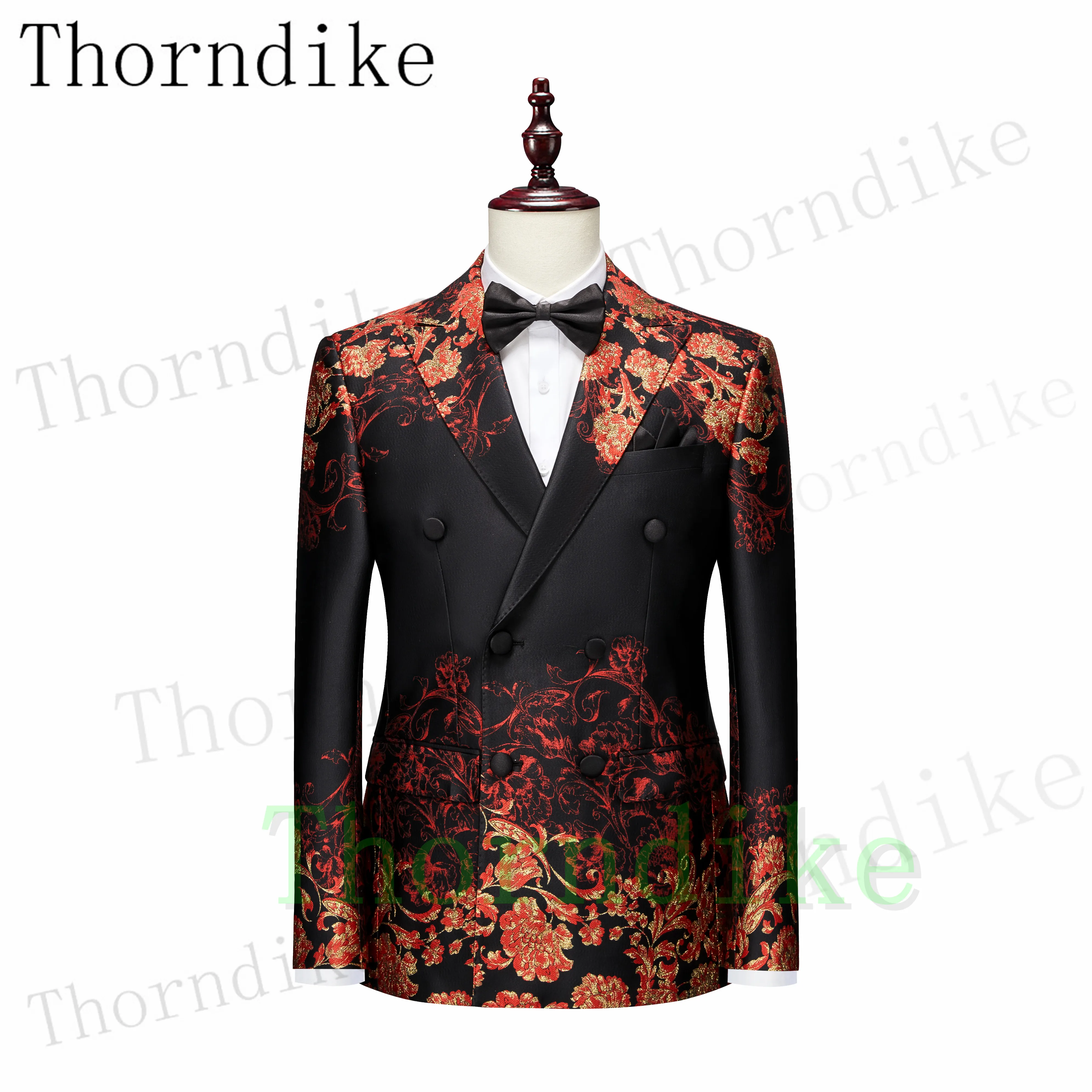 Thorndike Fashionable Positioning Pattern Exclusive Men's Wedding Groomsmen Men Party Tuxedos Suits