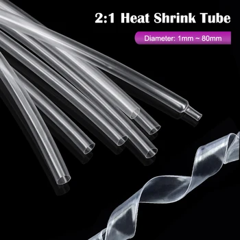 1-25M 2:1 ท่อหดความร้อน Dia 1 มม.~ 80 มม.Polyolefin PE DIY ซ่อมสายเคเบิลท่อหดกรณีลวด sheath Wrap 1