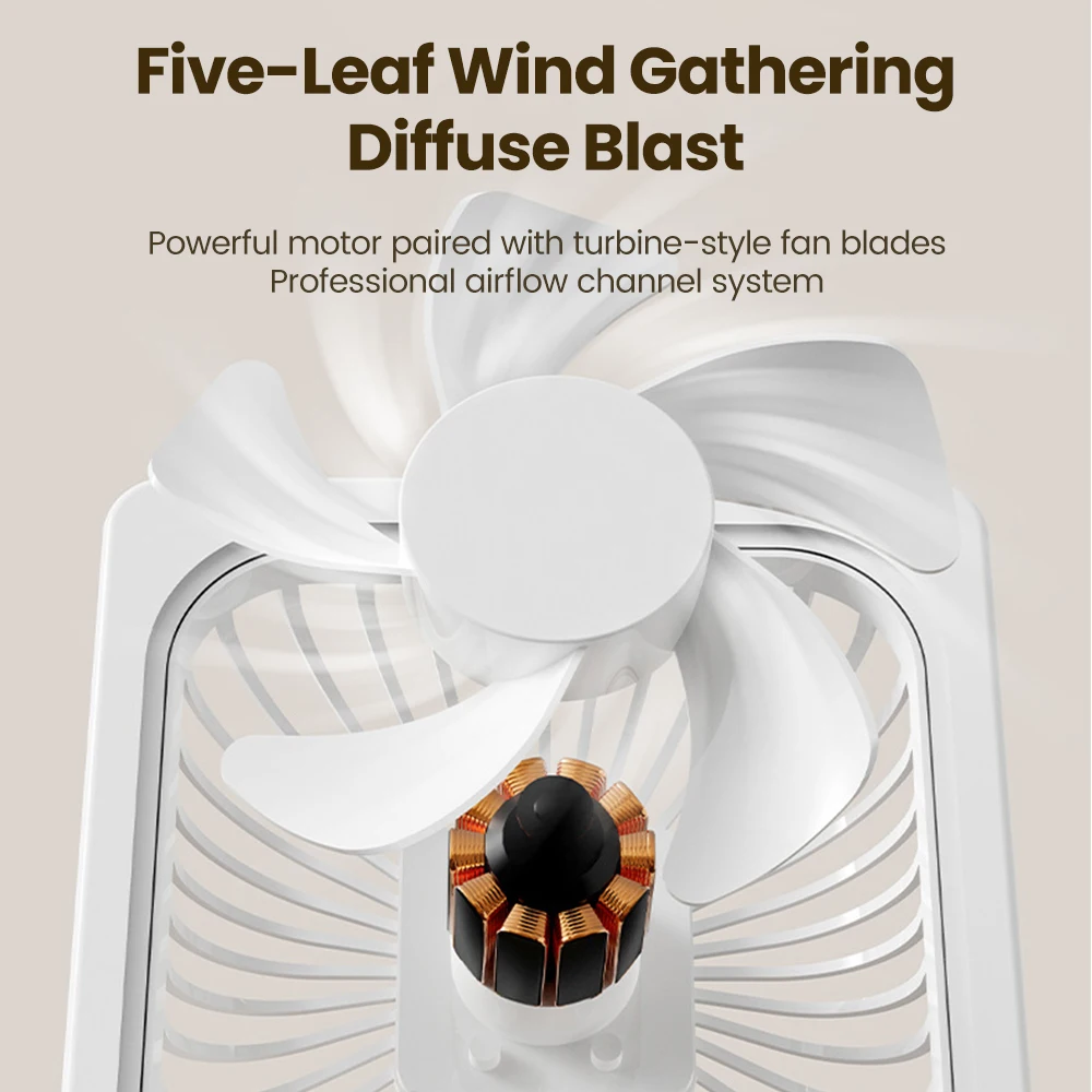 Compact Ultra-Quiet Portable Desktop Fan for Home, Office, and Outdoor Use