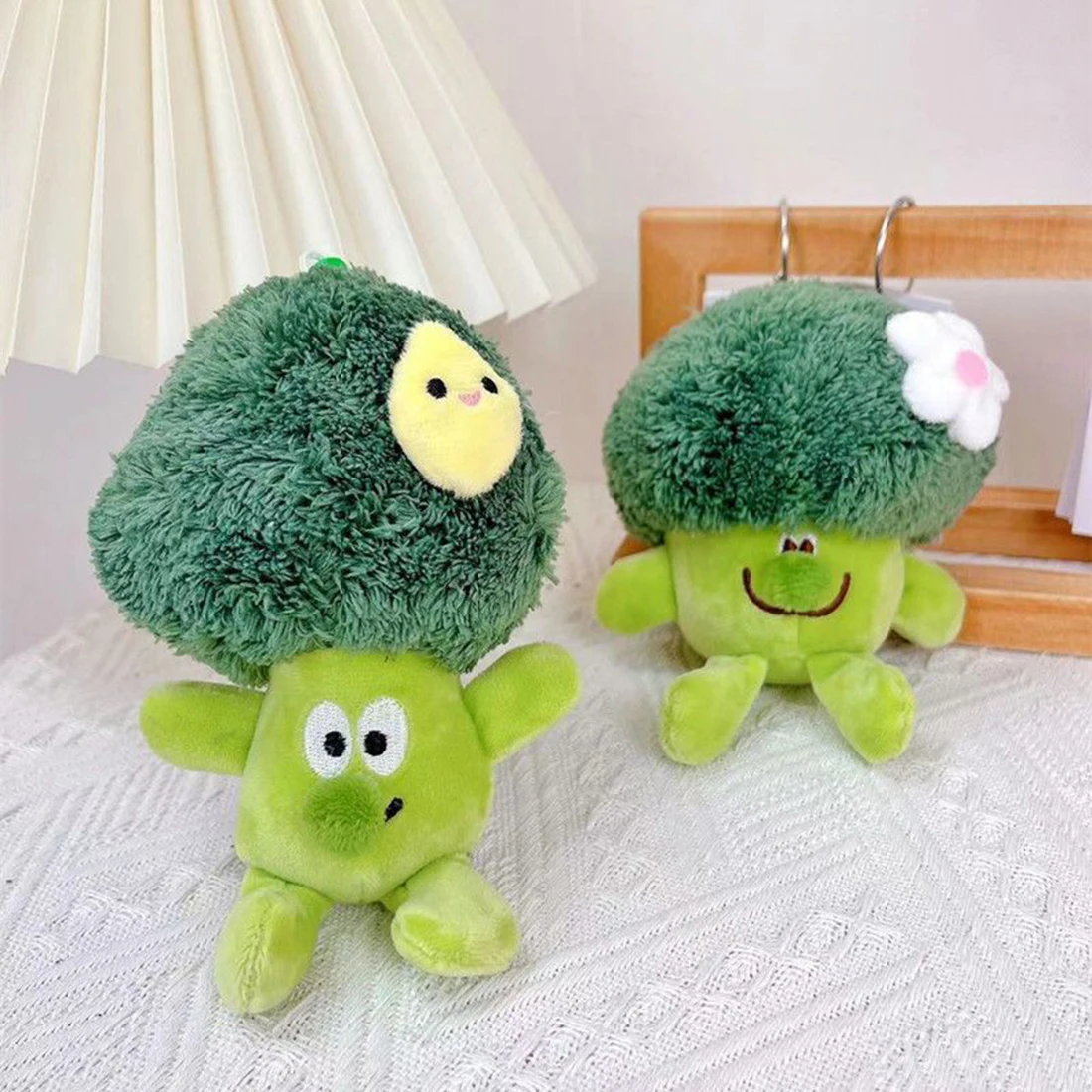 창의적인 귀여운 야채 음식 봉제 인형, 귀여운 봉제 브로콜리 장난감, 봉제 키체인 펜던트, 어린이 소녀 선물, 14cm