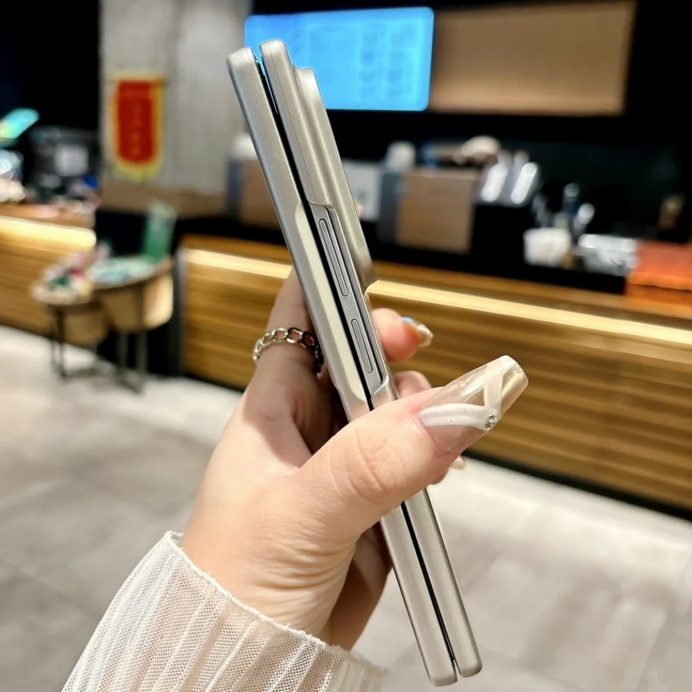 MagSafe Titanium Metallic Magnetic Hinge Case with Wireless Charging Capability