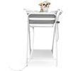 2-in-1 Dog Bathtub & Washing Station, Elevated Collapsible Bathtub with Drainhole, Shower Head Holder & Storage Rack, Foldable 1