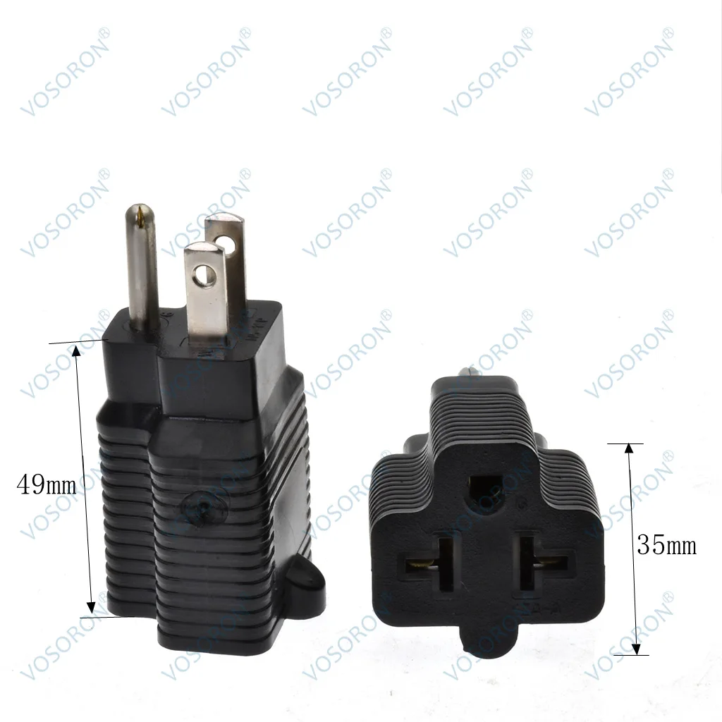 15 Amp Household AC Plug to 20 Amp T Blade Adapter,5-15P to 5-20R,5-15P 6-15R,5-15P 6-20R, 15A 125V 20A 250V Adapter