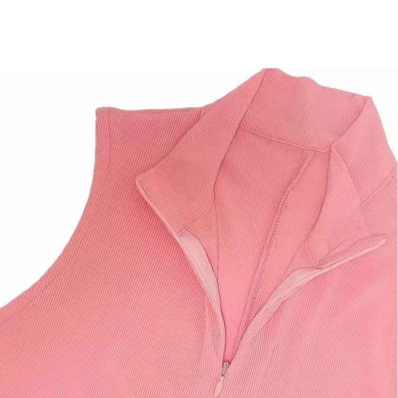 Pack Of 5PCS Wholesale Lots Rompers Womens Ribbed Knitted Slim Zipper Short Jumpsuits Sleeveless Bodysuits Y2k Clothing Qtraf Z8