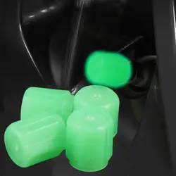 Luminous Car Wheel Tire Valve Caps - Glow - in - the - Dark Stem Covers (Green)