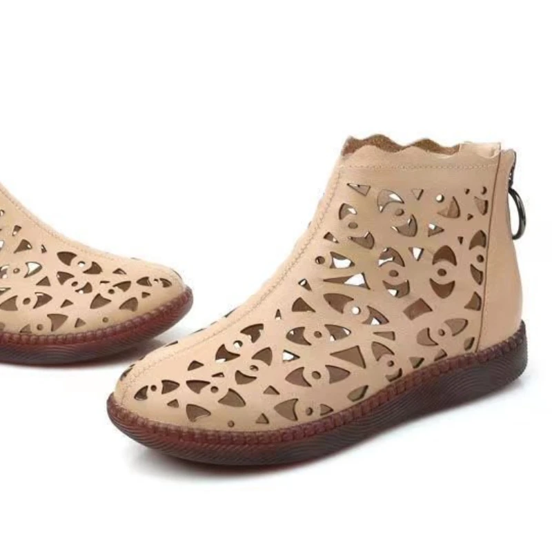 2023Women's Sandals Spring Summer Sandals Women's Breathable Hole Boots Flat Soft Non-slip Comfortable Shoes Sandalias De Mujer