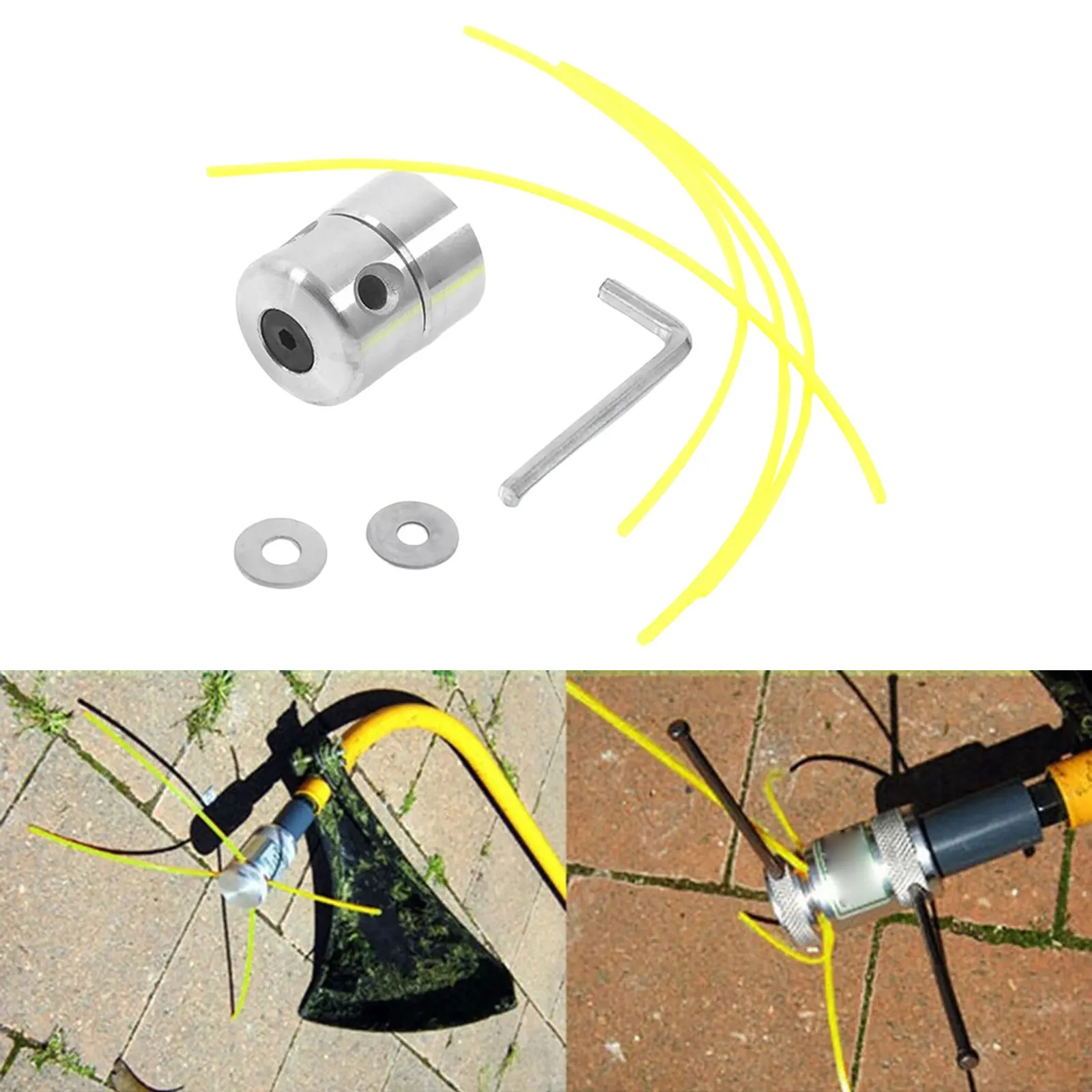 Brush Cutter Head Aluminium Alloy Replacement grass trimmer head aluminum trimmer head Universal Attachment String Trimmer for Garden Lawn Grass Mover