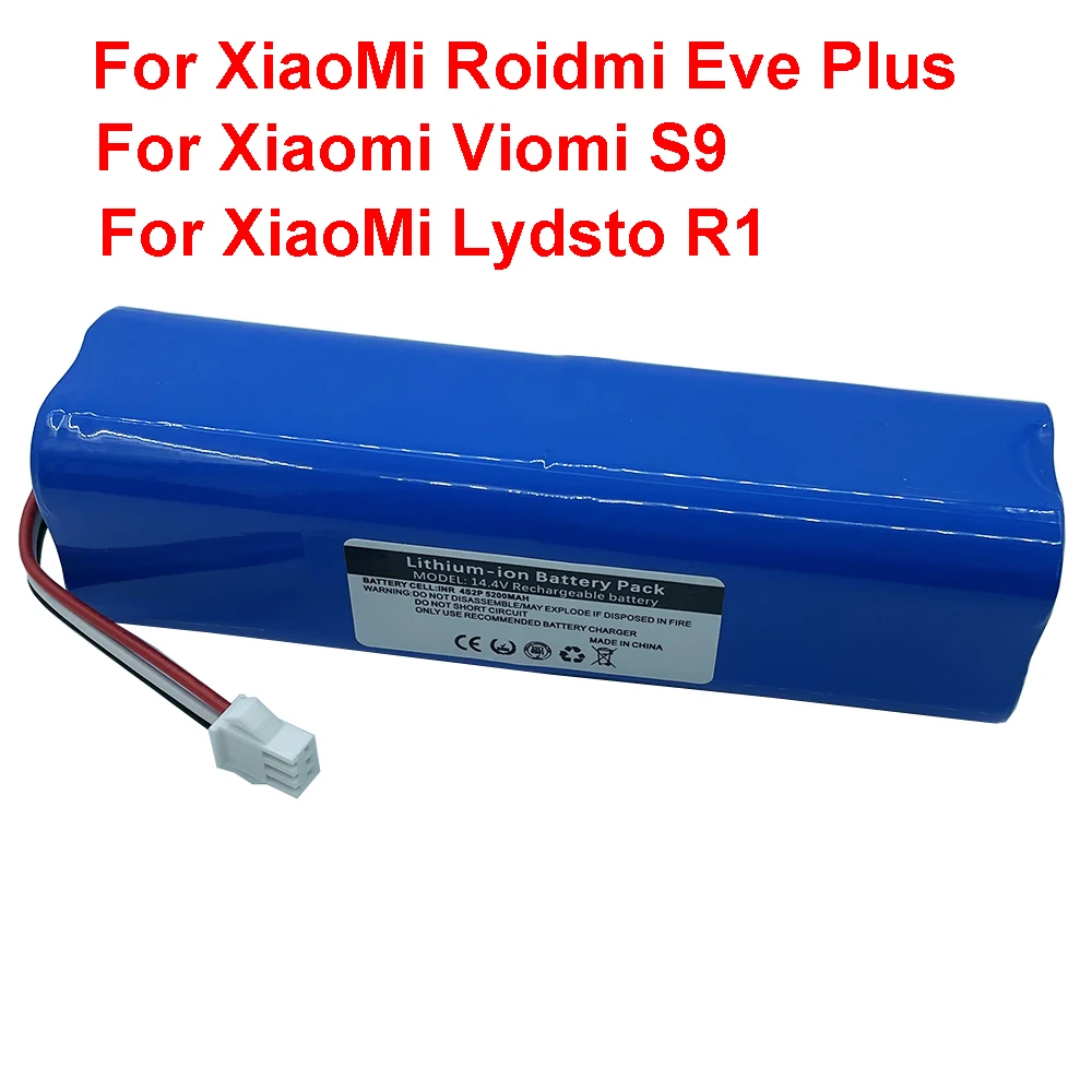 Replacement For XiaoMi Lydsto R1 Roidmi Eve Plus Viomi S9 Robot Vacuum Cleaner Battery Pack Capacity 5200mAh Accessories Parts