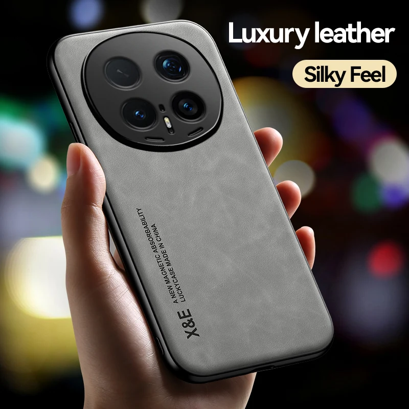 EUCAGR PU Leather Magnetic Shockproof Phone Case with Metal Plate