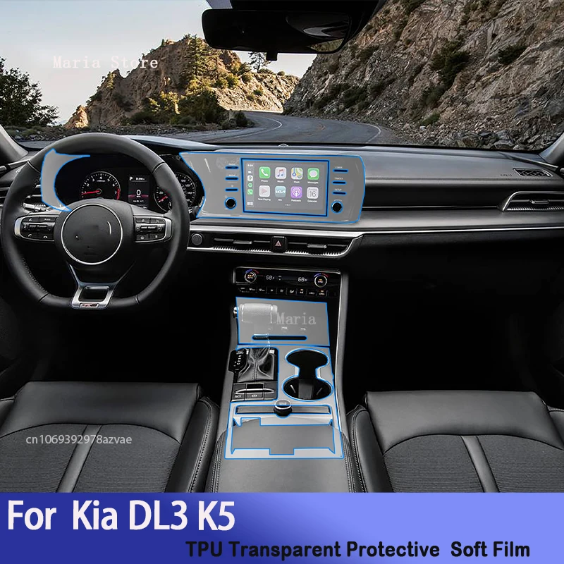 

For Kia DL3 K5(2020-2023)Car GPS Navigation Protective LCD TPU Screen Protector Anti-Scratch Film Fitting PPF
