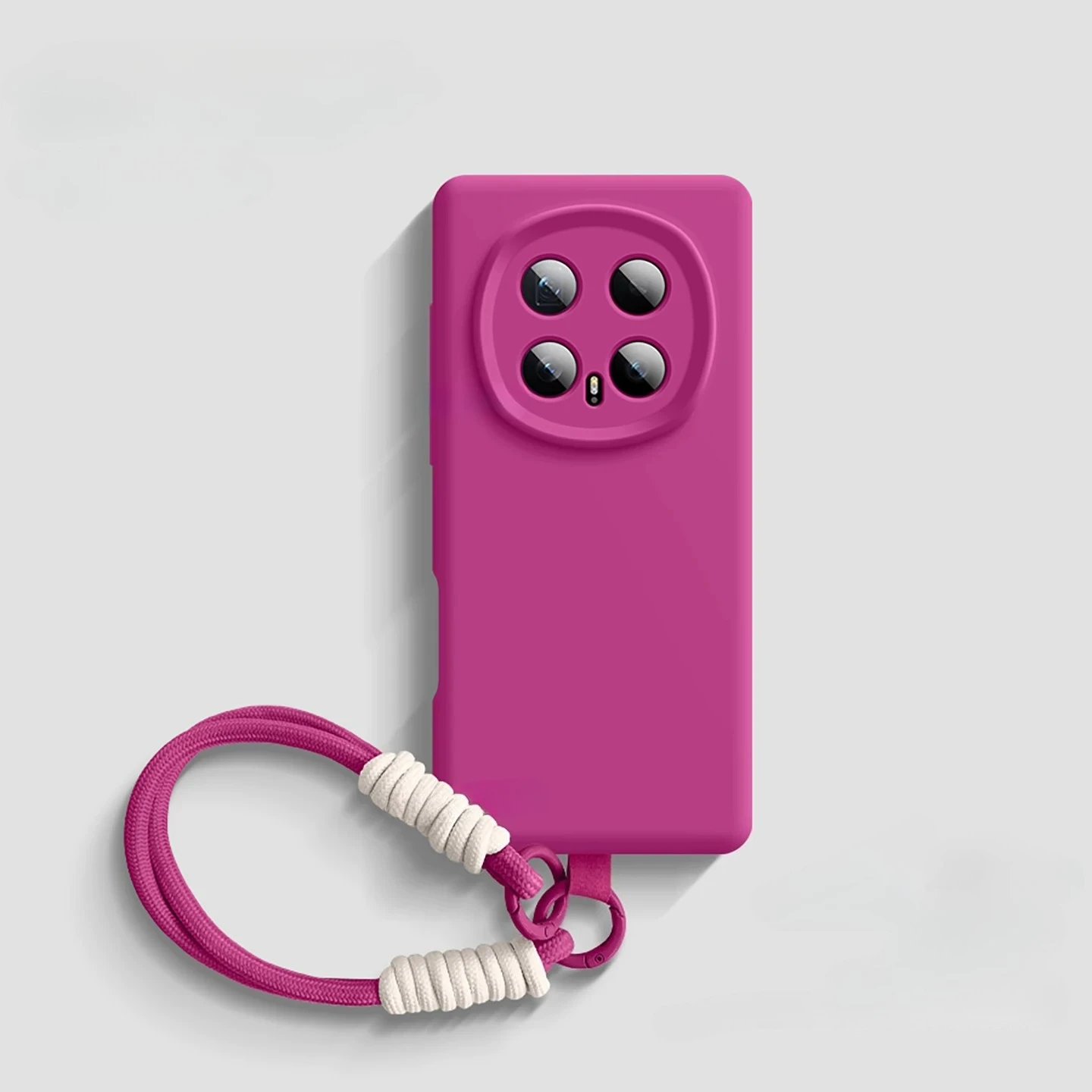 Wrist Strap Liquid Silicone Shockproof Phone Case with Soft Matte Finish