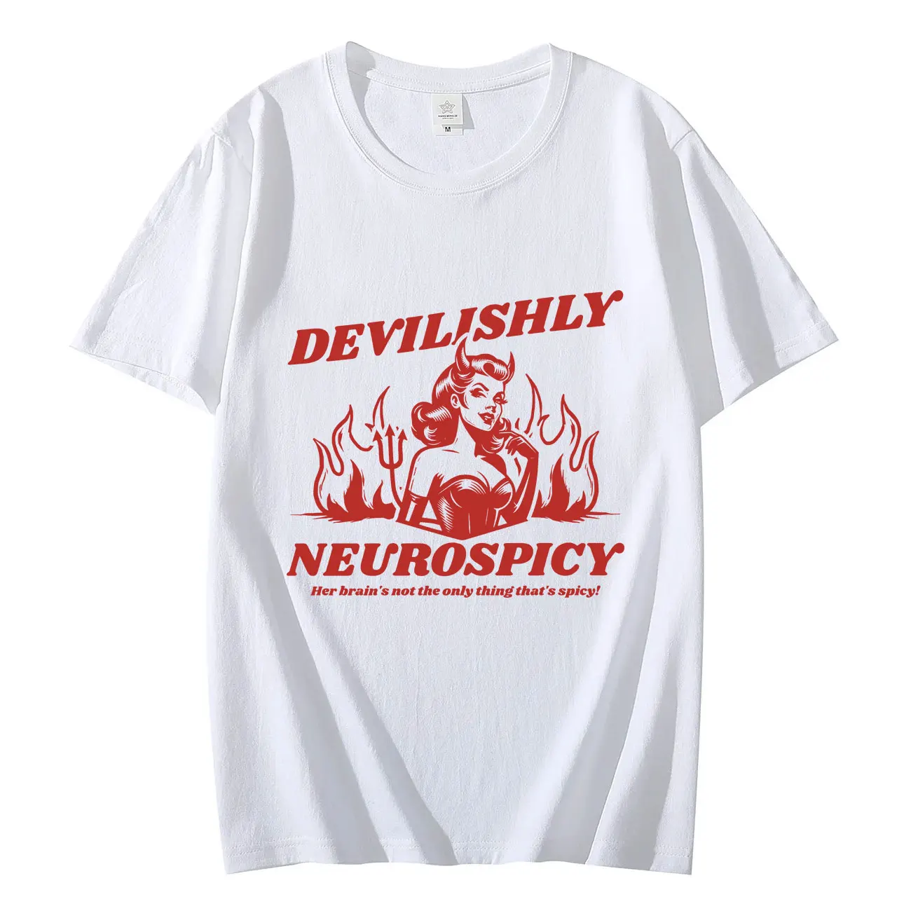 

Футболка унисекс с забавным принтом СДВГ и мемом, модная эстетичная футболка с коротким рукавом, Y2k, Винтажная Футболка оверсайз в стиле Харадзюку, уличная одежда