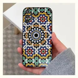 Elegant Moroccan Tile Pattern Phone Case - Soft Black Silicone Cover - Samsung S21 plus (Z1)