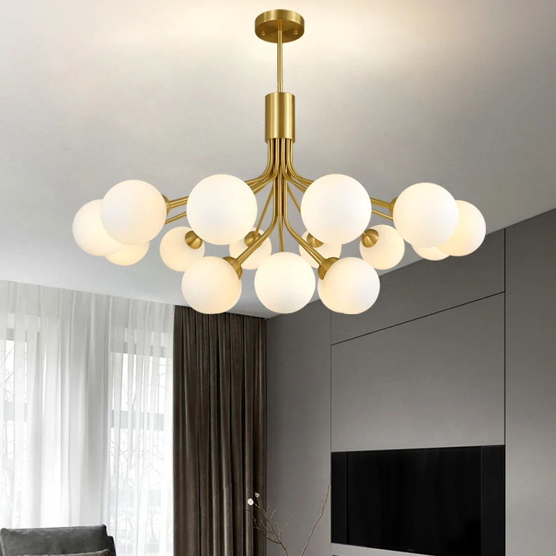 

Modern Gold Black Simple and Elegant Light Luxury E27 Office Living Room Bedroom Balcony Creative Glass Flower Bundle G9 Pendant