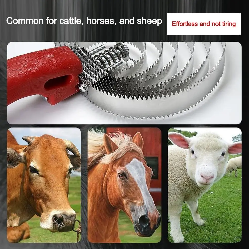 Durable 4/5/6-Circles Curry Comb Metal Cow Scratching Tool Curry Cleaning Brush Horses Serrated Comb Cattle Horses