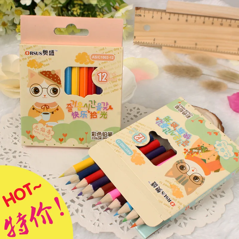 12-color color pencils short paragraph painting graffiti art color pencils kindergarten Children's Day gift package