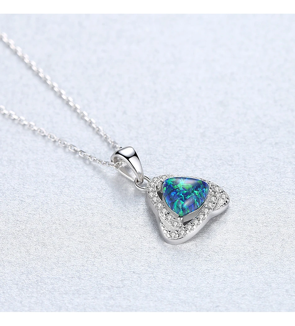 Collana con ciondolo in argento con opale di fuoco grande creativo di alta qualità per le donne da sposa di lusso_voghion.com