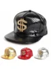 Cool Hippie Flat Brim Baseball Cap, Rhinestone Golden Dollar Sign Punk Trucker Hat, Snapback Hat for Casual Leisure Outdoor Spor 6