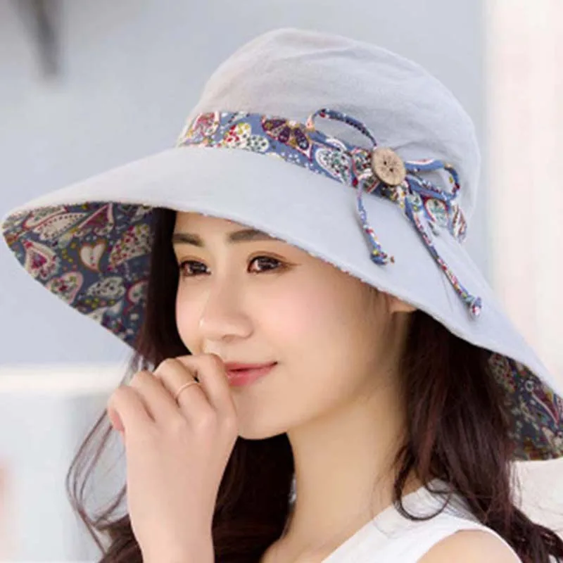 

Summer Outdoor Fashion Ladies Big Brimmed Hat Sunscreen Travel Mountaineering Sun Female Tide Anti-Ultraviolet Beach Cap L59