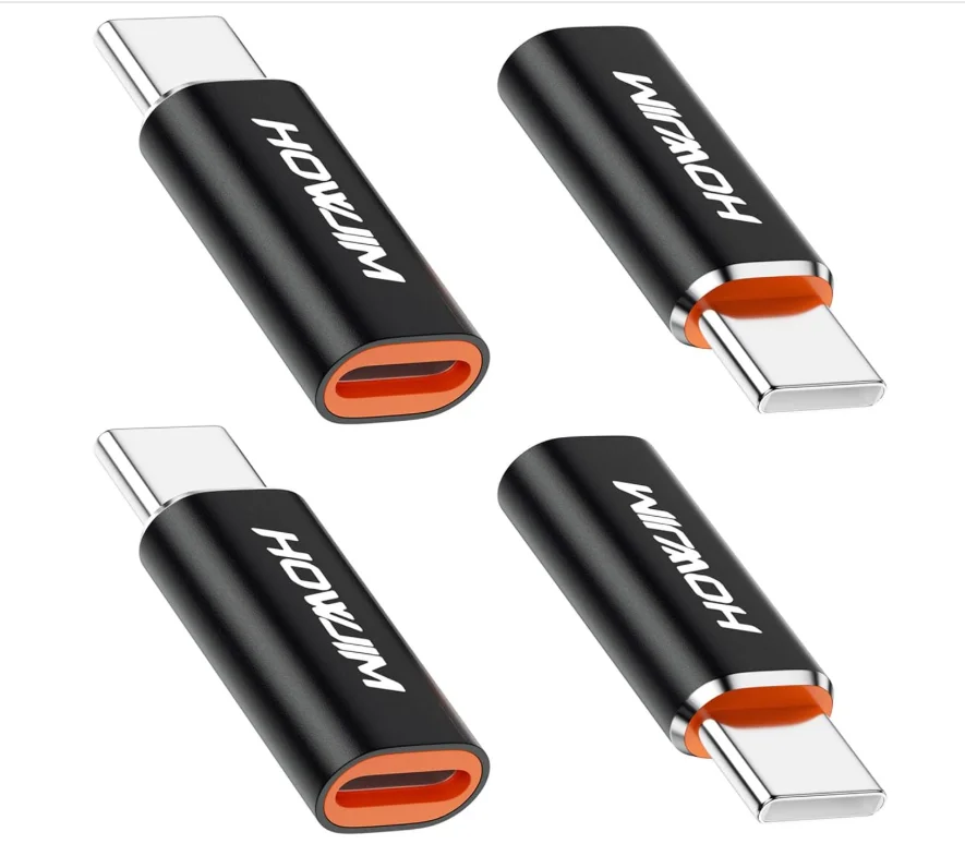 Fast Charging USB-C to Lightning Adapter Pack - 4 Count, 480Mbps Data Transfer, Charger Converter, Note: Not