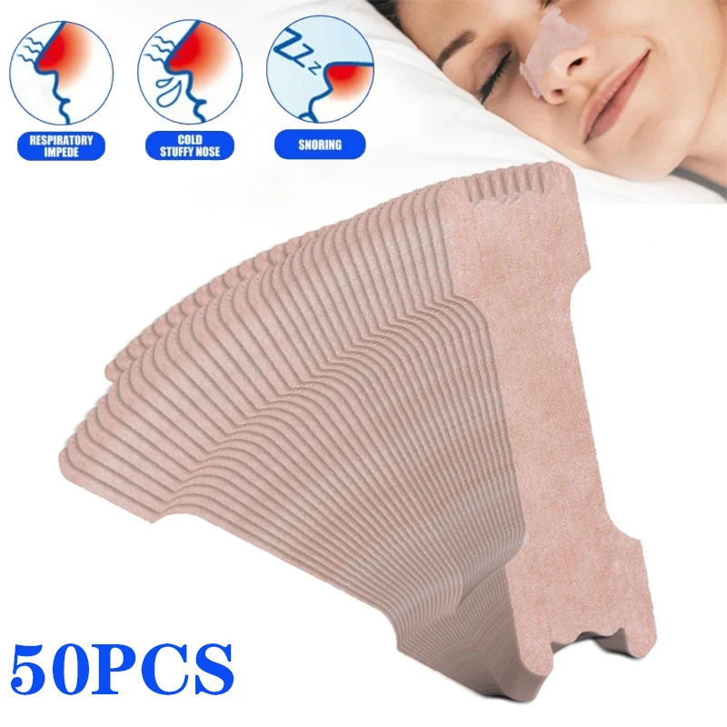 50Pcs Ventilation Nasal Patch Right Way Stop Snoring Anti Snore Nose Strip Easier Better Breath Aid Decive Good Sleeping Strips stop snoring nose clip nasal strips nasal breathing dilator sleep aid instrument stop snoring nose strips stop snoring patch anti snoring patch snoring nose strips nasal patch