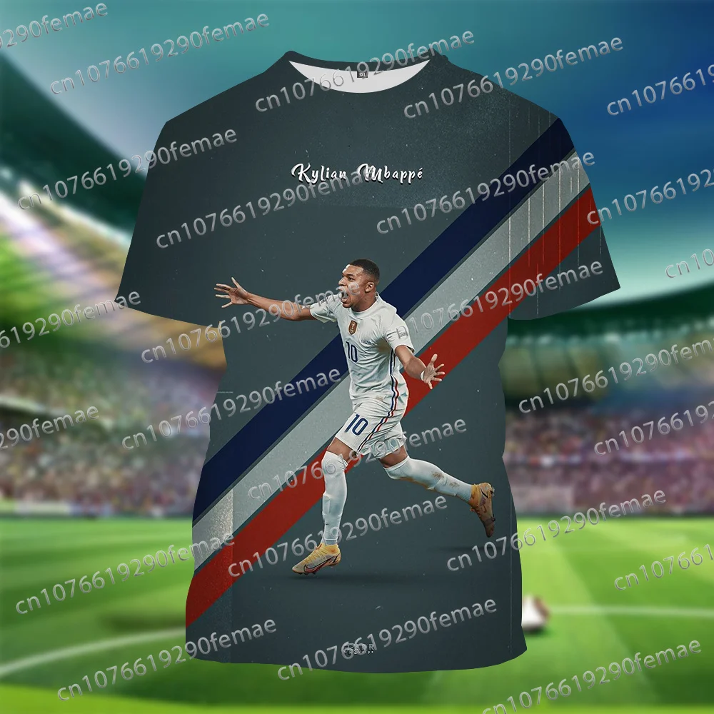 Latest Mbappé 3D Printed Fans Men's T-shirt Short Sleeve Daily Fashion Casual Commemorative T-shirt Top 4