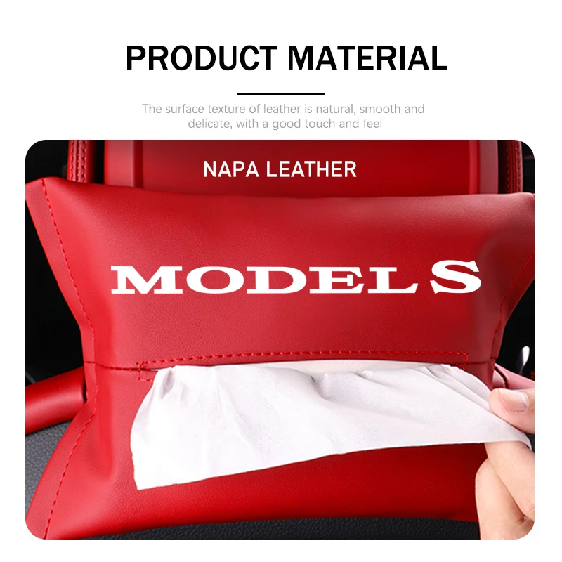 1/2PCS 자동차 티슈 박스 인테리어 가죽 종이 티슈 보관함 테슬라 모델 3 Y X S ModelY 로드스터용 자동차 액세서리
