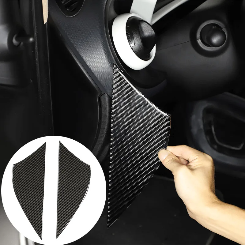 Carbon Fiber Style Door Buffer Cushion Cover Trim Stickers Fit For Mercedes Benz Smart 453 Fortwo 2016-2021 Auto Accessories