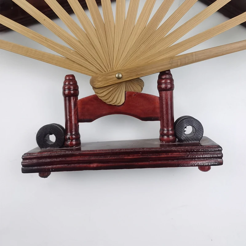 Chinese Style Hand Wood/Silk/Paper/Lace Folding Fan Stand Display Base Holder