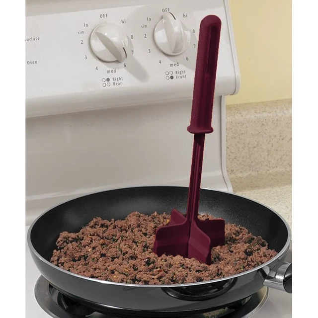 Kitchen Meat Chopper Ground Beef Masher Utensil Heat Resistant Non-Stick | Black